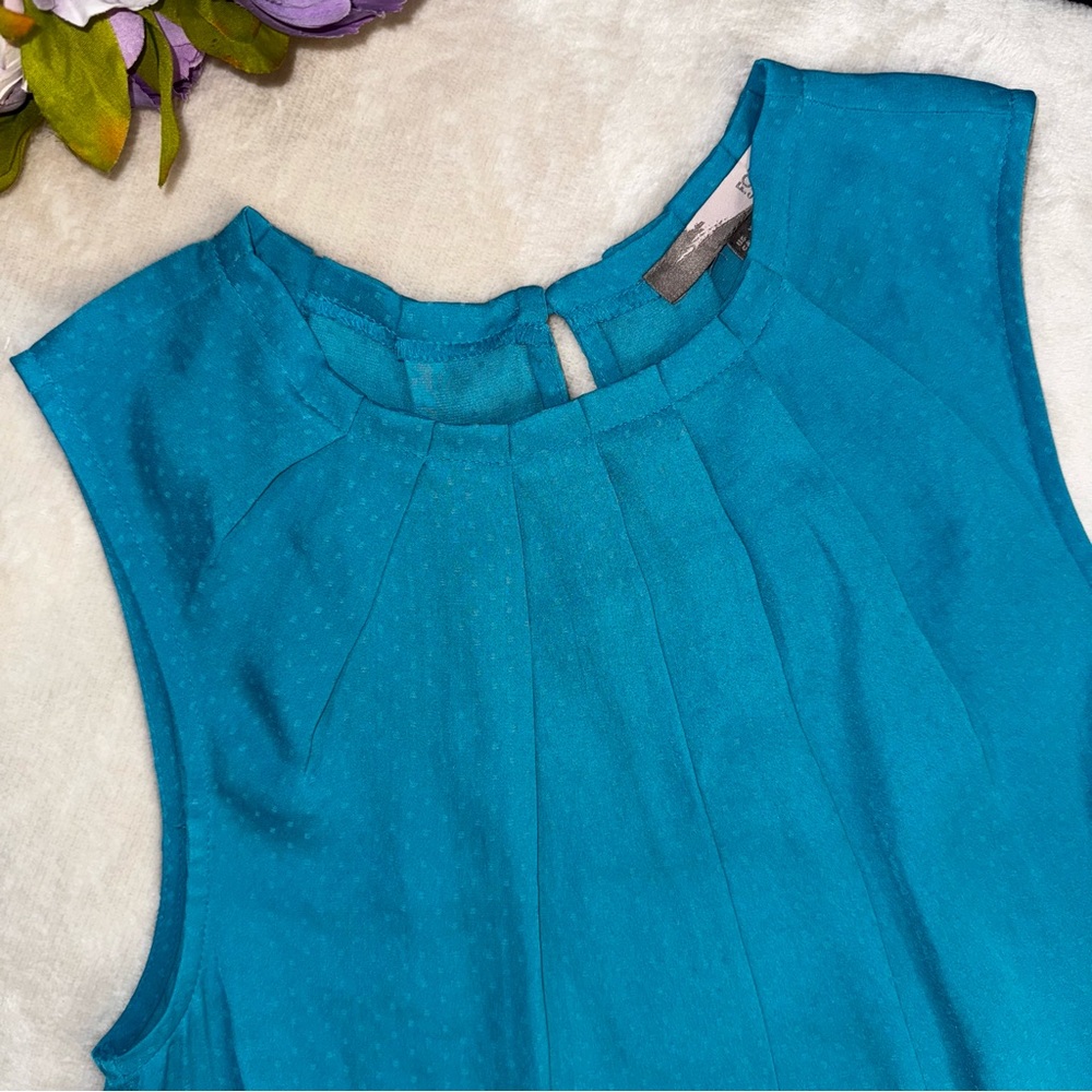 Forever 21 Turquoise Polka Dot Blouse